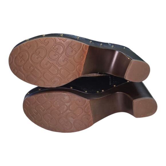 UGG Amoret women’s black leather sheep shearling platform COZY boots size 6 NEW - Picture 6 of 11